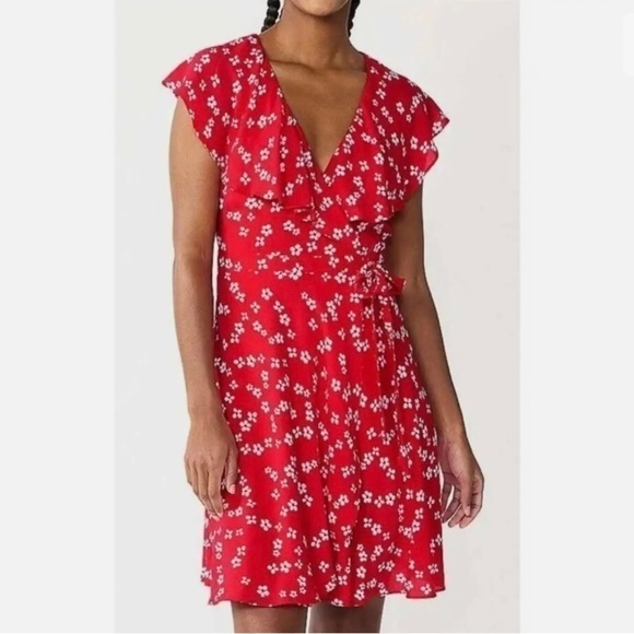 Draper James Dresses & Skirts - DRAPER JAMES RSVP Red Floral Wrap Dress Size Small